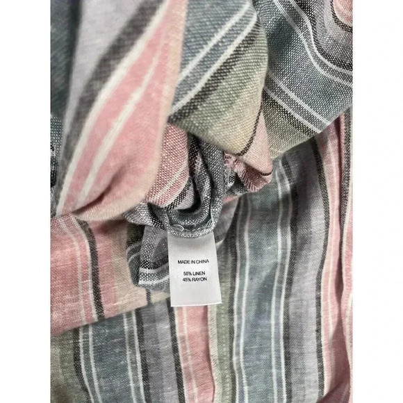 Anthropologie Drew Emerson Jumpsuit Size Large Strapless Tulip Hem Linen Blend - Picture 7 of 7